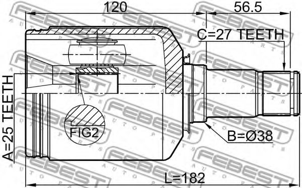 ШРУС FEBEST 1611-169CVTLH - Фото 1