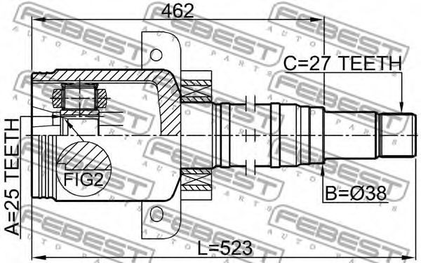 ШРУС FEBEST 1611-169CVTRH - Фото 1