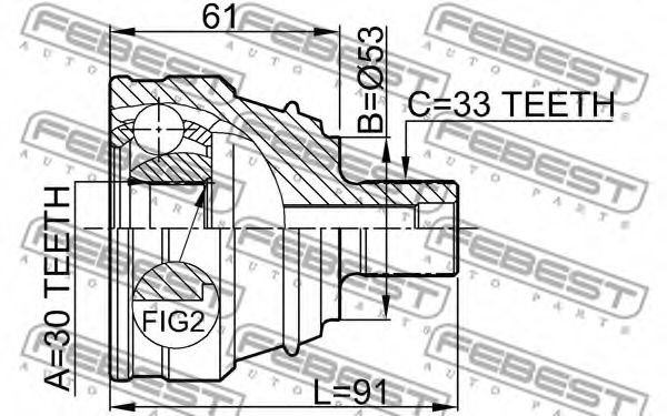 ШРУС FEBEST 1710-004 - Фото 1