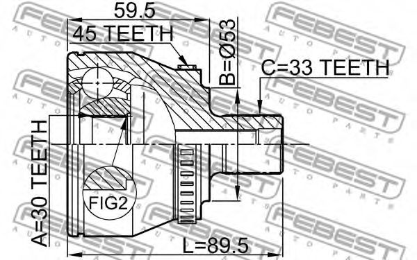 ШРКШ FEBEST 1710-004A45 - Фото 1
