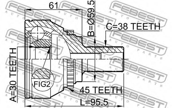 ШРУС FEBEST 1710-009A45 - Фото 1