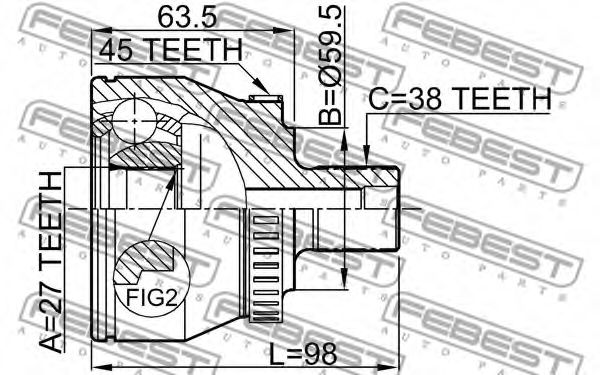 ШРУС FEBEST 1710-011A45 - Фото 1
