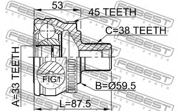 ШРУС FEBEST 1710-A4A45 - Фото 1