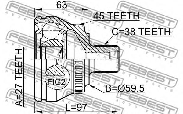 ШРКШ FEBEST 1710-A4B6A45 - Фото 1