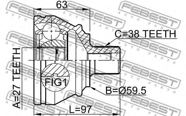 ШРУС FEBEST 1710-A6 - Фото 1