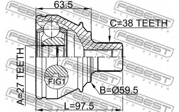 ШРУС FEBEST 1710-A8 - Фото 1