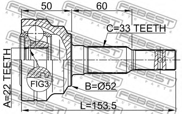 ШРУС FEBEST 1810-002 - Фото 1