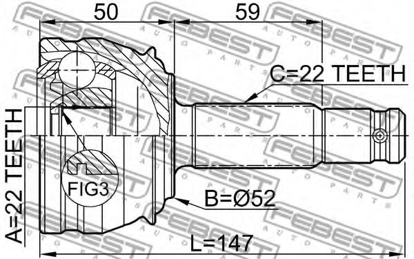 ШРУС FEBEST 1810-1007 - Фото 1