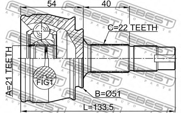 ШРУС FEBEST 1810-Z12 - Фото 1