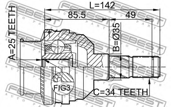 ШРУС FEBEST 1811-5003 - Фото 1