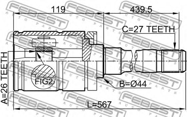 ШРУС FEBEST 1911-E53RH - Фото 1