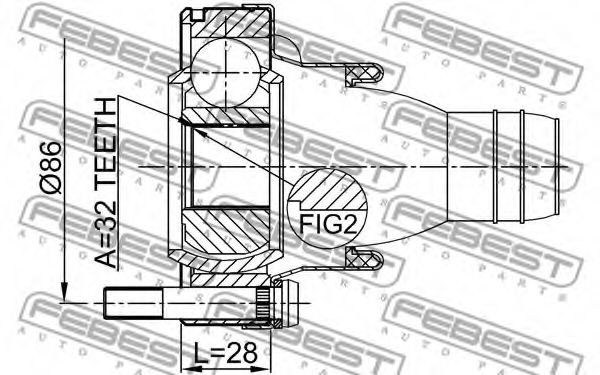 Карданный шарнир FEBEST 1911-X5SHA - Фото 1