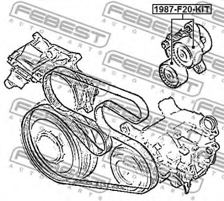 Натяжной ролик поликлинового ремня FEBEST 1987-F20-KIT - Фото 1