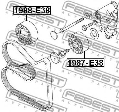 Направляющий / паразитный ролик  поликлинового ремня FEBEST 1988-E38 - Фото 1