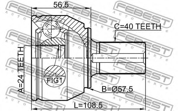 ШРУС FEBEST 2110-CA216 - Фото 1