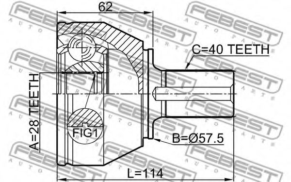 ШРУС FEBEST 2110-CA220 - Фото 1