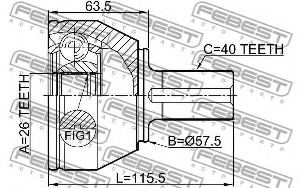 ШРУС FEBEST 2110-CA223 - Фото 1