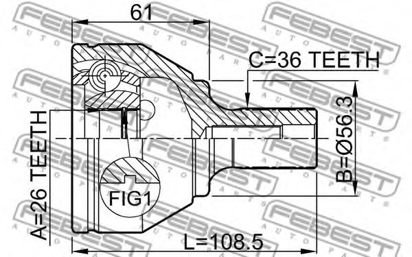 ШРУС FEBEST 2110-CB3 - Фото 1