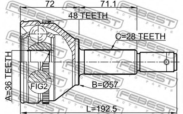 ШРУС FEBEST 2110-FMA48 - Фото 1