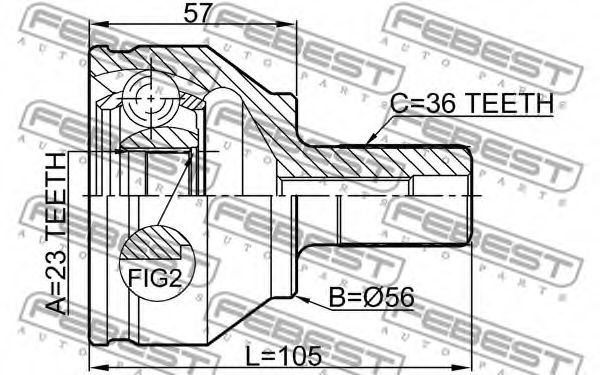 ШРУС FEBEST 2110-FOCII - Фото 1