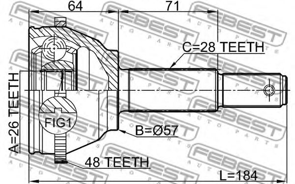 ШРУС FEBEST 2110-FYA48 - Фото 1