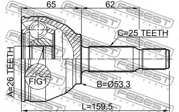 ШРУС FEBEST 2110-TRCD - Фото 1