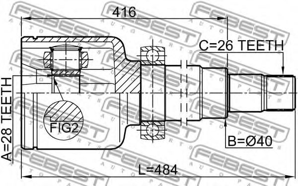 ШРУС FEBEST 2111-CA220RH - Фото 1