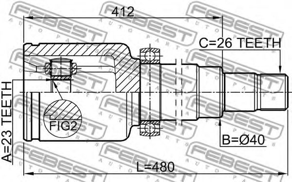 ШРКШ FEBEST 2111-CB320ATRH - Фото 1