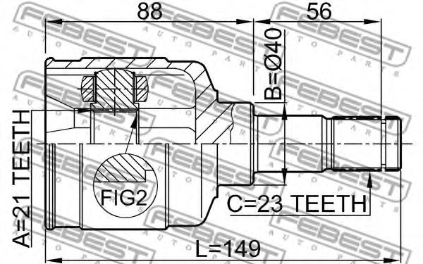ШРУС FEBEST 2111-FOCLH - Фото 1