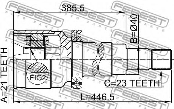 ШРУС FEBEST 2111-FOCRH - Фото 1