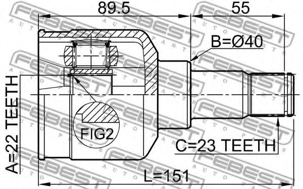 ШРУС FEBEST 2111-FUS - Фото 1