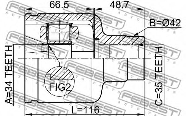 ШРУС FEBEST 2111-GE30RH - Фото 1