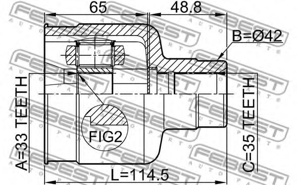 ШРУС FEBEST 2111-GERH - Фото 1