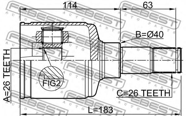 ШРУС FEBEST 2111-TRCLH - Фото 1