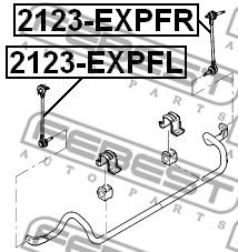 Тяга / стійка стабілізатора FEBEST 2123-EXPFL - Фото 1