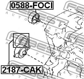 Натяжной ролик поликлинового ремня FEBEST 2187-CAK - Фото 1