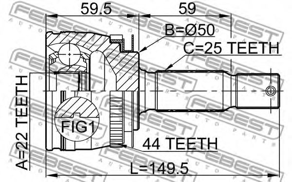 ШРКШ FEBEST 2210-CER16A44 - Фото 1