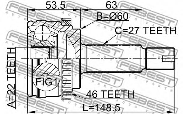 ШРКШ FEBEST 2210-CERA46 - Фото 1