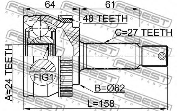 ШРУС FEBEST 2210-NSP20A48 - Фото 1