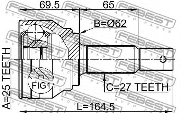 ШРУС FEBEST 2210-NSP27A48 - Фото 1
