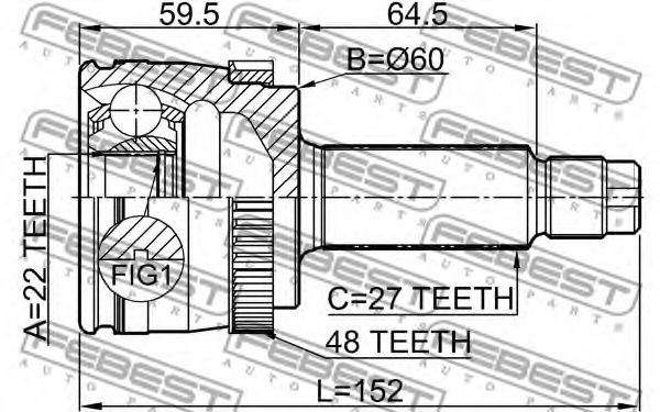 ШРУС FEBEST 2210-NSPRA48 - Фото 1