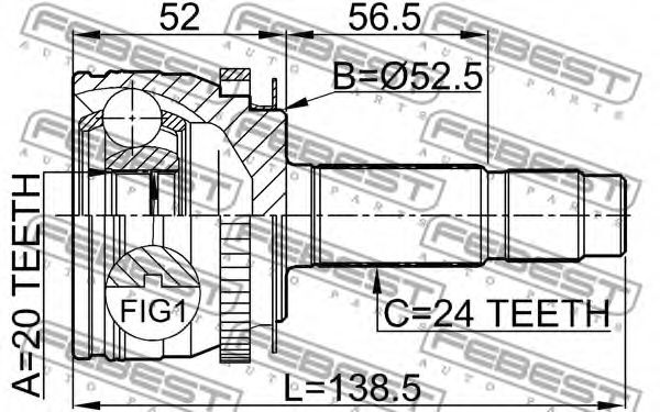 ШРУС FEBEST 2210-PICA48 - Фото 1