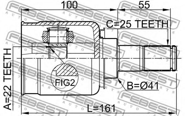 ШРКШ FEBEST 2211-CD - Фото 1