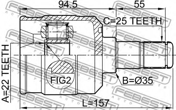 ШРКШ FEBEST 2211-CERAT - Фото 1