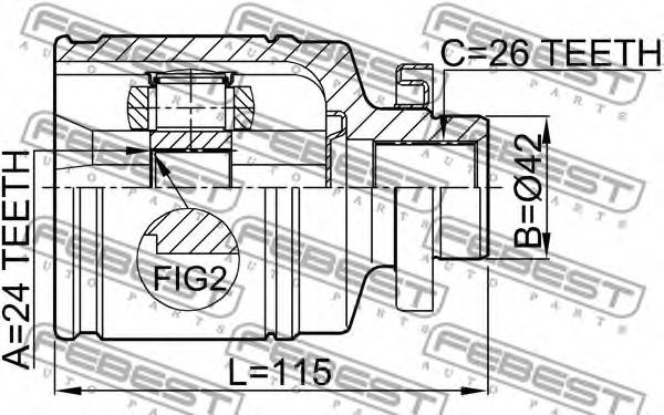 ШРУС FEBEST 2211-NS20RH - Фото 1
