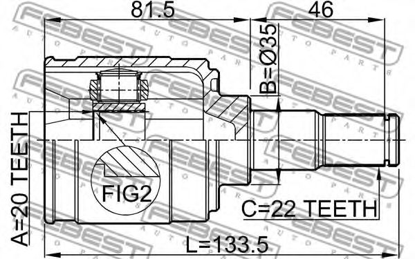 ШРУС FEBEST 2211-PICAT - Фото 1