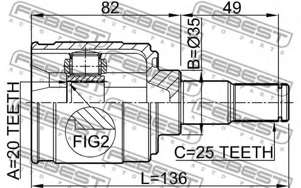 ШРУС FEBEST 2211-PICMT - Фото 1
