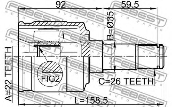 ШРУС FEBEST 2211-SPAMTLH - Фото 1
