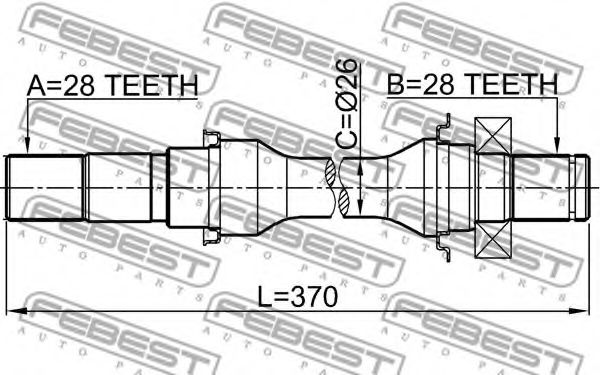 Приводной вал FEBEST 2212-SED25MT - Фото 1