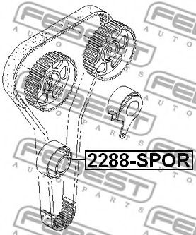 Направляющий / паразитный ролик ремня ГРМ FEBEST 2288-SPOR - Фото 1